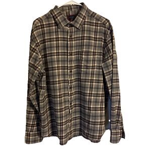 Untuckit Mens No Wrinkle Verduno Gray/brown Plaid Button Down  Xl 100% Cotton